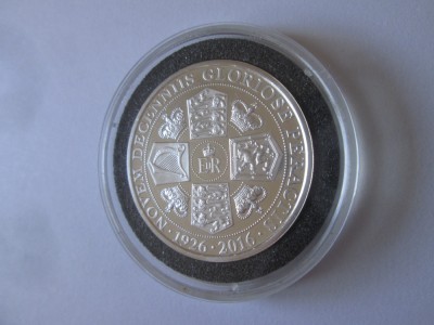 Gibraltar Half Crown 2016 UNC,moneda aniversară 90 de ani regina Elisabeta a II-a,placata ag.999 foto