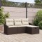 vidaXL Set de canapele pentru grădină cu pernă 4 pcs Maro Rattan poli 3360579