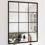 Oglinda de perete, negru, 80x60 cm, metal GartenMobel Dekor, vidaXL