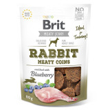 Brit Jerky Rabbit Meaty Coins, recompense c&acirc;ini, Rondele carne Iepure, 80g