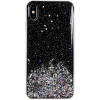 Husa TPU WZK Star Glitter Shining pentru Apple iPhone 12 mini, Neagra
