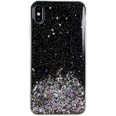 Husa TPU WZK Star Glitter Shining pentru Apple iPhone 12 mini, Neagra