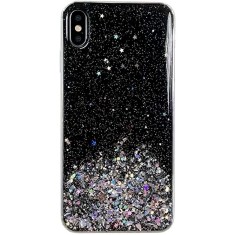 Husa TPU WZK Star Glitter Shining pentru Apple iPhone 11 Pro Max, Neagra