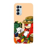 Husa compatibila cu Oppo A72, Viceversa, model Camping Knuckles Sonic The Hedgehog, Silicon, TPU, Transparent, Carcasa
