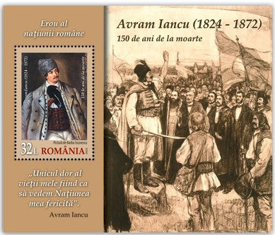 ROMANIA 2022 - AVRAM IANCU-150 ani de la moarte - Colita dantelata LP2384a MNH** foto