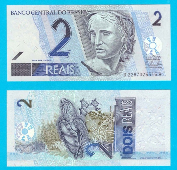 Brazilia (p#249) 2 Reais 2001 UNC &#039;Prima emisie&#039; serie: D 2287026516 B