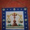 Peretar zodia horoscop balanta cusut brodat manual decor perete pe suport alama