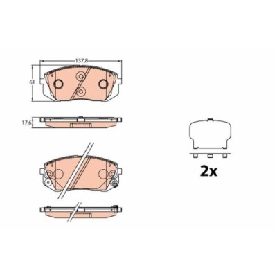 Placute frana Hyundai I40 1 (Vf), I40 1 Cw (Vf), I40 1 Estate Van (Vf), 1.6 CRDi, 1.6 GDI, 1.7 CRDI, 2.0 CVVT, 2.0 GDi, punte fata, cu indicator uzur foto