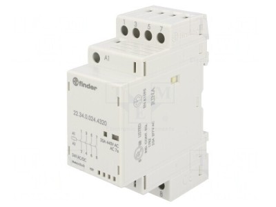 Contactor 4-Poli 25A 24V NO IP20 foto