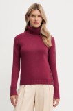 Silvian Heach pulover din amestec de l&acirc;nă DIOUF culoarea bordo, light, cu guler, GPA25232LU