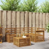 vidaXL Set de canapele de exterior 5 pcs natural Lemn Solid de Acacia 3374754