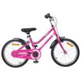 vidaXL Bicicletă pentru Copii 18 Inci pentru 5-7 ani Roz Negru 42009243