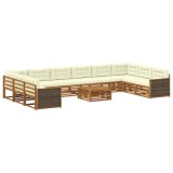 vidaXL Seturi de canapele cu pernă 11 pcs Lemn Solid de Acacia 3383918