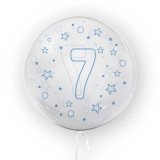 Balon transparent, 45 cm - cifra 7, baieti - TUBAN