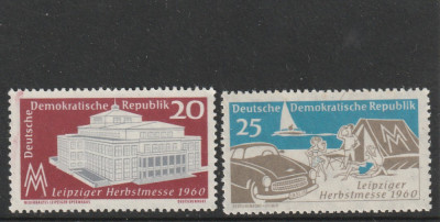 Germania DDR 1960-Leipzig-Targ de toamna,Opera,cort,auto,dant.,MNH,Mi.781-782 foto