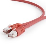 Cumpara ieftin Patch cord S FTP GEMBIRD Cat6a, 0.5 m, LSZH, cupru, rosu, AWG27, dublu ecranat