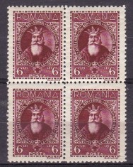 ROMANIA 1932 LP 95 - 500 DE ANI DE LA MOARTEA LUI ALEXANDRU CEL BUN BLOC DE 4 TIMBRE STARE MNH