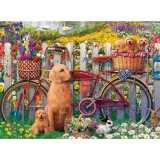 Ravensburger - Puzzle catelusi pe bicicleta 500 piese design nou