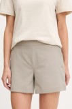Helly Hansen pantaloni scurți outdoor Thalia 2.0 culoarea bej, neted, high waist, 34328
