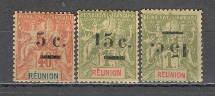 Reunion.1901 Alegoria coloniala-supr. 2 buc.+EROARE SR.153