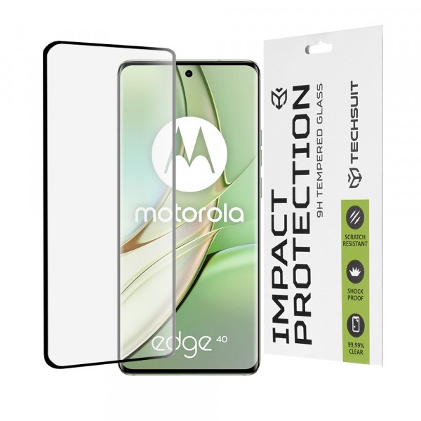 Folie de protectie Ecran Techsuit pentru Motorola Edge (2023) / Edge 40, Sticla Securizata, Full Glue, 111D, Neagra
