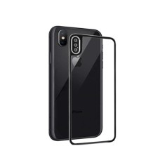 Folie Sticla Tempered Glass iPhone X iPhone XS 4D/5D Full Glue Fullcover Black Aluminium Frame Spate