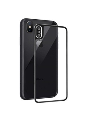 Folie Sticla Tempered Glass iPhone X iPhone XS 4D/5D Full Glue Fullcover Black Aluminium Frame Spate foto