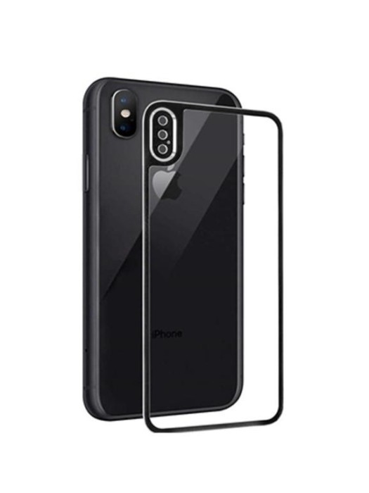 Folie Sticla Tempered Glass iPhone X iPhone XS 4D/5D Full Glue Fullcover Black Aluminium Frame Spate