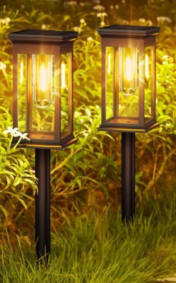 Set 2 lampi solare LED Rovo XHL-652, lumina alb cald foto