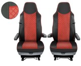 Cumpara ieftin Set huse din piele ecologica pentru MAN TGX 2015, 2021 Rosu Negru