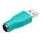 Adaptor PS2 mama - USB tata, pentru mouse tastatura, verde