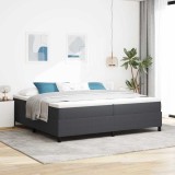 VidaXL Pat cu arcuri Gri &icirc;nchis și alb 203 x 200 x 60 cm