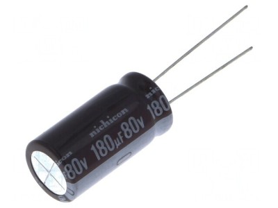 Condensator electrolitic low ESR 180uF 80V THT foto