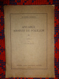 Anuarul arhivei de folklor volumul 3 - publicat de Ion Muslea (an 1935 )