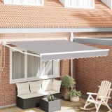 Marchiza Retractabila Manuala vidaXL Gri Deschis 3x2.5m Poliester UV Protectie Copertina Balcon Terasa Gradina