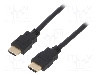 Cablu HDMI - HDMI, din ambele par&amp;#355;i, HDMI mufa, 1m, negru, Goobay - 41082