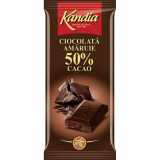 Ciocolata Amaruie Kandia, 80 g, 50% Cacao, Ciocolata Neagra Kandia, Ciocolata Kandia, Ciocolata Neagra 80 g, Ciocolata Amaruie 80 g, Ciocolata Neagra