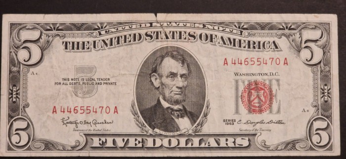 America 5 Dolari 1963 seriaA44655470A