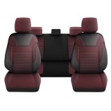 Cumpara ieftin Set Huse Scaune Auto DeluxeBoss Classico, pentru bancheta rabatabila fractionata, 11 piese, rosu-negru