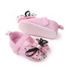 Pantofiori roz cu fundita neagra din tulle (Marime Disponibila: 6-9 luni, Superbaby