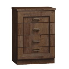 Comoda, 4 sertare, din pal maro stejar lefkas, Tedy, 63x44x90 cm