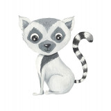 Sticker decorativ Lemur, Gri, 58 cm, 3637ST