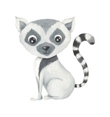 Sticker decorativ Lemur, Gri, 58 cm, 3637ST foto