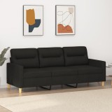 Gossi canapea cu 3 locuri, negru, 180 cm, material textil