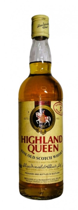 whisky HIGHLAND QUEEN, 5 YO, IMP RAMAZZOTTI ITALY, cl 70 GR 40 ANII 90/2000