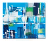 Tablou abstract pictat manual, Fantezie 5, 60x50cm ulei pe panza in relief efect 3D, gata de agatat pe perete