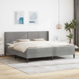 Cumpara ieftin Cadru de pat cu saltea Gri deschis 180 x 200 cm Catifea