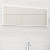 Oglindă de baie, alb extralucios, 100x1,5x37 cm, PAL, vidaXL