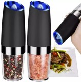 Set 2 Rasnite Electrice Gravity LED, Sare Piper, Ceramica, Negru 20cm