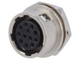 Conector circular HR10 push-pull argintat 2A pentru lipire